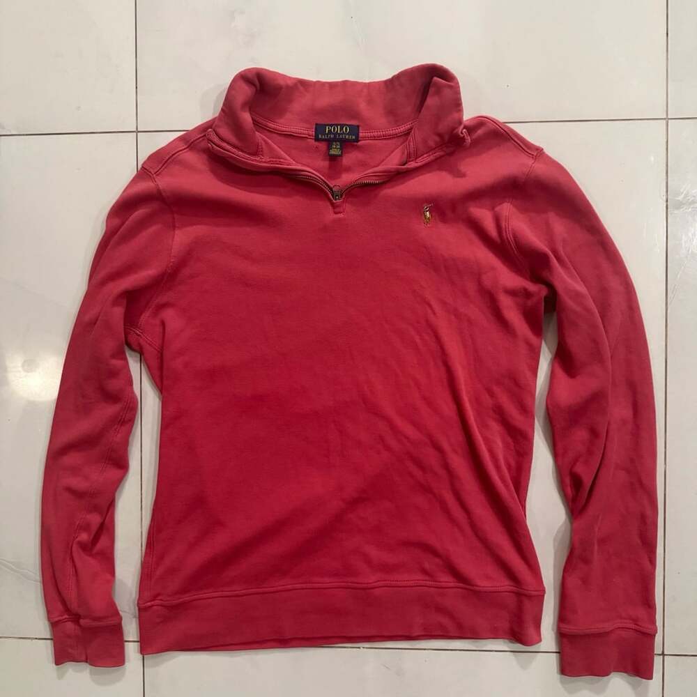 Polo Ralph Lauren Red Quarter Zip Pullover Sweatshirt Boys XL 18-20